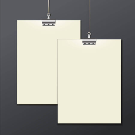 Vector template of a paper sheet, poster, picture frame, on a dark background, vector illustration eps 10のイラスト素材