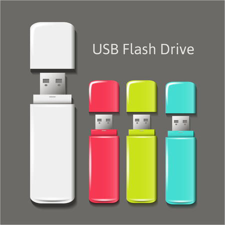 universal flash drive isolated on the gray background, vector illustration eps 10のイラスト素材