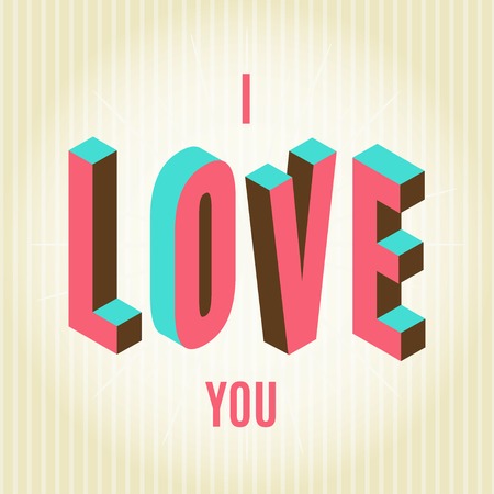 Happy Valentines day card, i love you, font type vector illustrationのイラスト素材