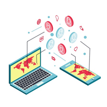 Conceptual image with social networks. のイラスト素材