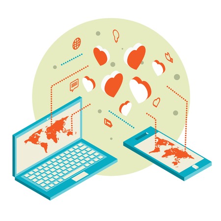 Isometric illustration for Valentines Dayのイラスト素材