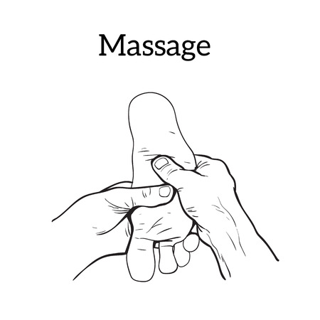 Hand massage, foot massage, skin massage.のイラスト素材
