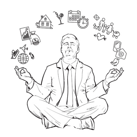 Businessman in nirvana.のイラスト素材