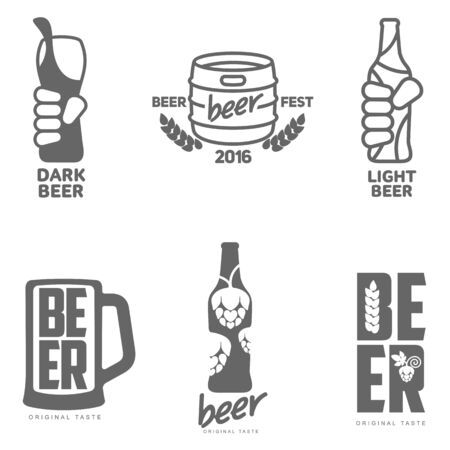 Set beer , labels isolated alcoholのイラスト素材