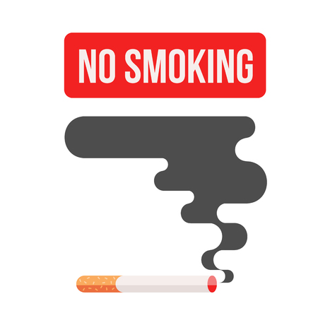 Icons about smoking, vector illustration flat, the dangers of smoking, health problems due to smoking, nicotine dangerous smoke, danger to life and limb due to nicotineのイラスト素材