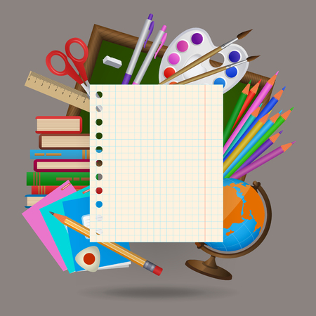 Back To School Banner Poster Mockup Design With Blank Squared