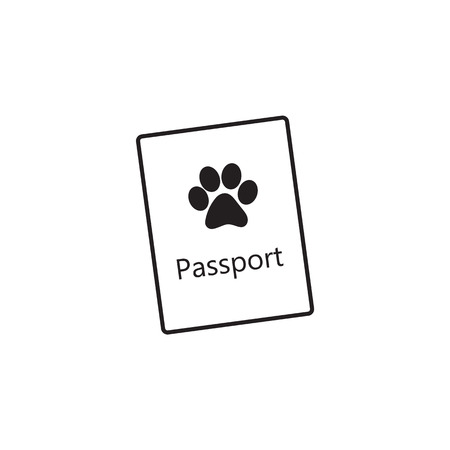 Pet passport, formal document, certificate for dog, cat, transportation, sketch vector illustration isolated on white background. Pet passport as small booklet with print on coverのイラスト素材