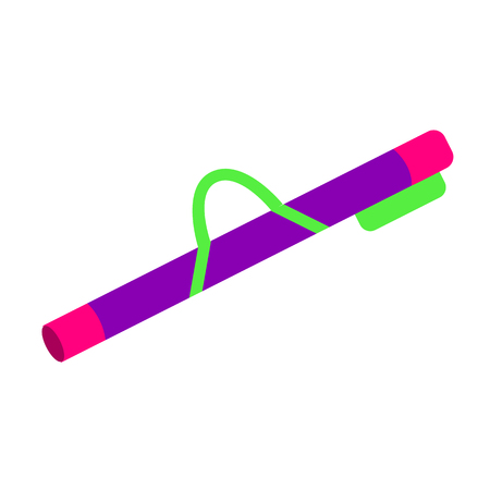 Modern ski pole bag, cover for safe and secure storage and transportation, flat style vector illustration isolated on white background. Flat vector ski pole bag illustrationのイラスト素材