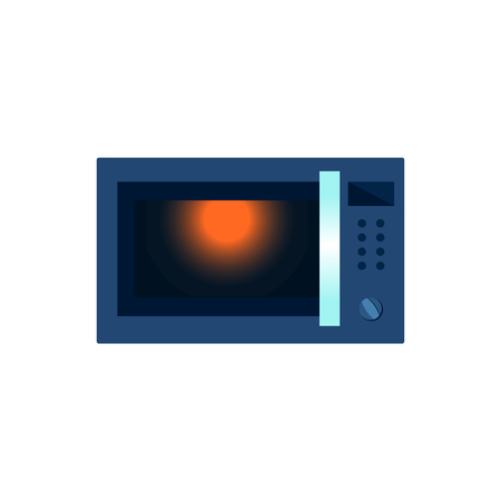Vector Flat Cartoon Highly Detailed Modern Microwave Oven Colored Vector Flat Cartoon Highly Detailed