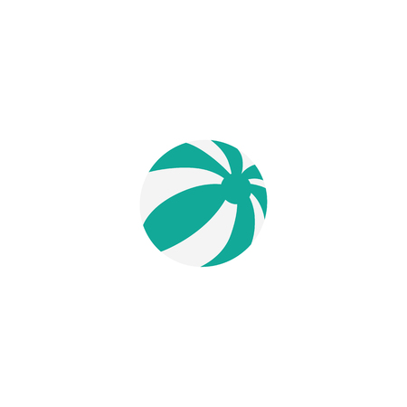 Vector flat green striped inflatable ball iconのイラスト素材