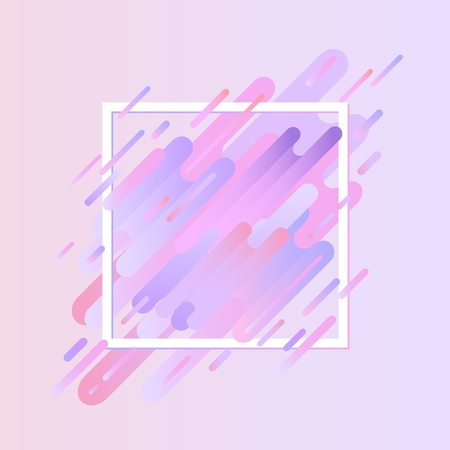 Glitched geometric colorful banner with distortion effect in trendy ultra violet color with square frame. Modern effect of digital decay with abstract shapes. Vector illustration.のイラスト素材