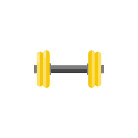 Gymnastic dumbbell for training isolated on white background - sport weight to do workout for fitness, bodybuilding and weightlifting. Flat vector illustration of sport equipment.のイラスト素材