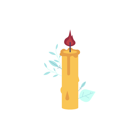 Cartoon Candles Icon Wax Lit Romantic Celebration Dating Christmas Or Thanksgiving Holiday Birthday Anniversary Glowing Decoration Object With Fire Flame Vector Isolated Illustration Ù…ÙˆÙ‚Ø¹ ØªØµÙ…ÙŠÙ…ÙŠ