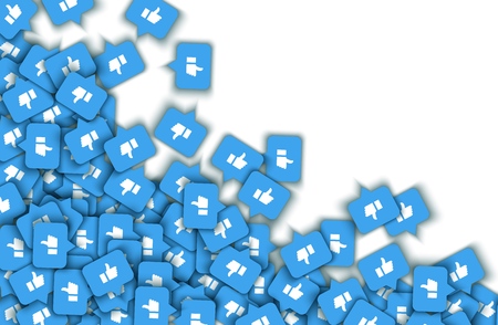 Vector social network background with like thumbs up icons pattern for live stream video chat. Web buttons for internet marketing campaign template, postersのイラスト素材