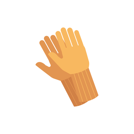 Vector protective gloves icon. Equipment for work in contaminated areas, bio hazard or at dirty manufacturing. Professtional industrial safety wear, isolated illustrationのイラスト素材