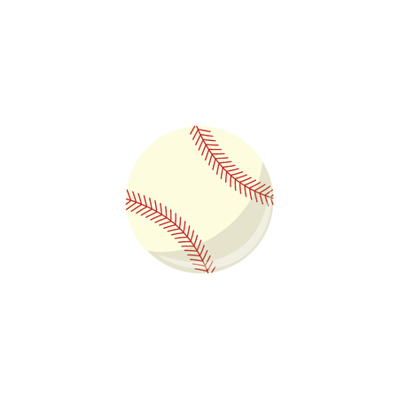 Vector baseball ball simple icon. Sport equipment, sphere game play element. Professional baseball championship element. Athletic lifestyle symbol. Isolated illustrationのイラスト素材