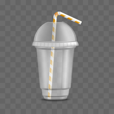 Vector Transpa Plastic Cup With Straw And Lid Disposable Vector Transpa Plastic Cup With