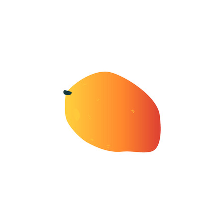 Vector mango exotic fruit cartoon icon. Tropical food for summer party, seaside vacation design. Healthy food full of vitamins. Natural fresh ingredient for dieting menu. Isolated illustraitonのイラスト素材