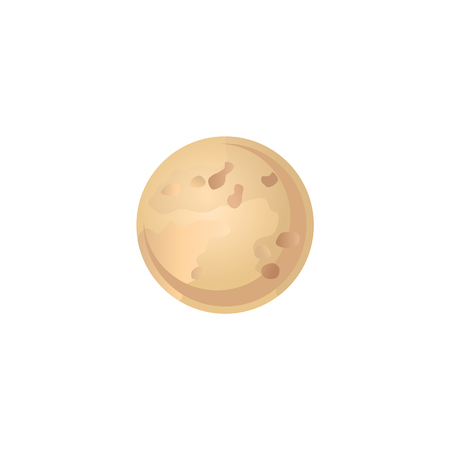 Second planet of solar system Venus in flat style - vector illustration of brown sphere celestial body isolated on white background for outer space exploration concept and infographic.のイラスト素材