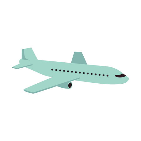 Vector passenger airplane icon. Modern airliner, aviation transportation symbol. Turbine aeroplane, plane tourism, travelling and vacation design. Isolated illustration.のイラスト素材