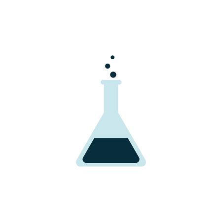 Icon or symbol of a chemical glass beaker or flask. Medical or biological concept or concept of environmental pollution, laboratory experiment. Vector isolated illustration of a chemical flask.のイラスト素材
