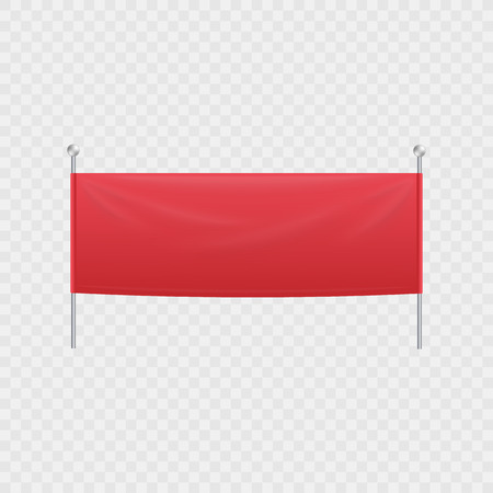 Blank Red Textile Horizontal Advertising Banner Or Billboard