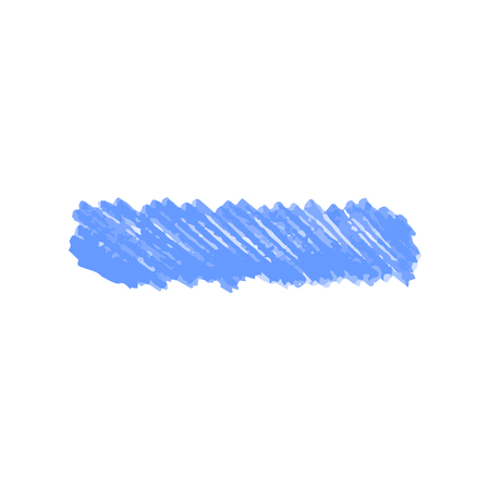 Blue color marker scribble stain or line realistic style, vector illustration isolated on white background. Hand drawn highlighter pen stroke or felt tip traceのイラスト素材