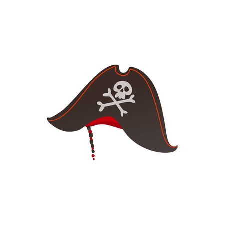 Vector captain of pirates hat with skull and crossbones symbol. Isolated illustrationのイラスト素材