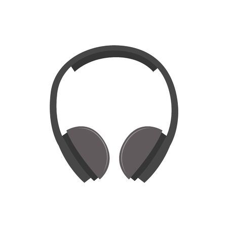 Hearing protection industrial ear muffs or headphones vector illustration isolated on white background. Concept of industrial security and safety professional workplace.のイラスト素材