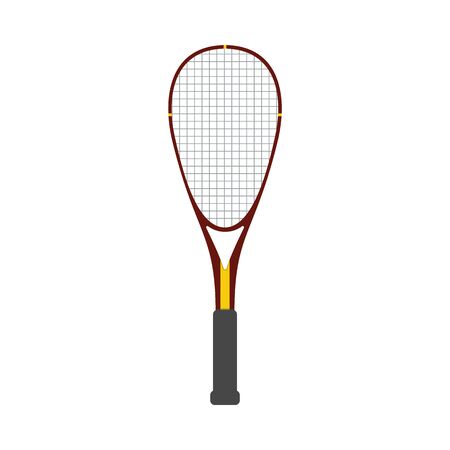 Vector squash racquet icon. Ground game equipment. Professional sport, classic tennis racket for official competitions and tournaments. Isolated illustrationのイラスト素材