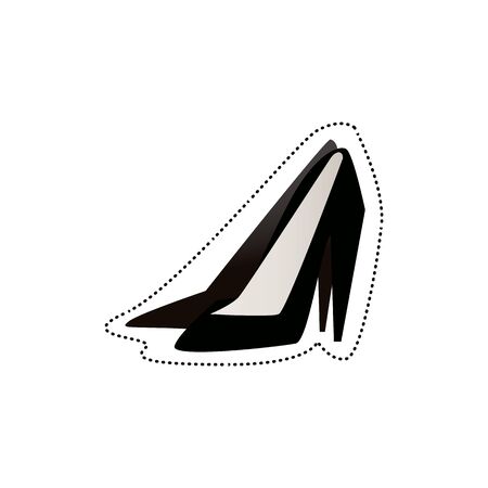Pair of high heel black shoes - isolated vector illustration on white background. Fashion statement stiletto heels for female footwear ad, classic luxury accessories for womenのイラスト素材