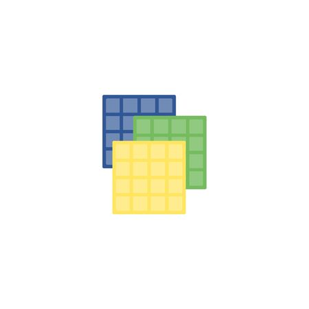 Square rag towels icon isolated on white background, flat cartoon shapes of kitchen cleaning towels or colorful dust wipes - simple vector illustrationのイラスト素材