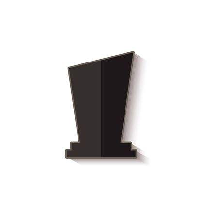 Black tombstone icon isolated on white background - creepy dark grave tombstone in flat cartoon style. Symbol of death and cemetery burial - vector illustrationのイラスト素材