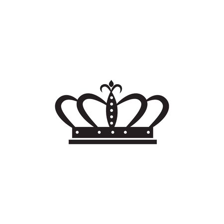 Black traditional crown for king or queen. Silhouette of a royal icon or sign. Isolated flat crown vector illustration.のイラスト素材