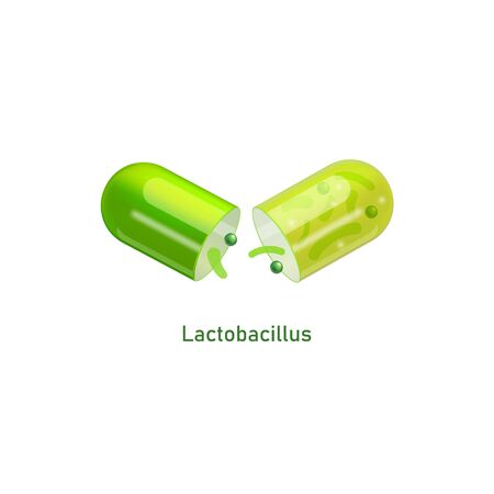 Green capsule isolated on whiteのイラスト素材