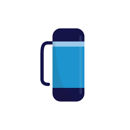 Flask for hot beverages flat cartoon vector illustration isolated on whiteのイラスト素材