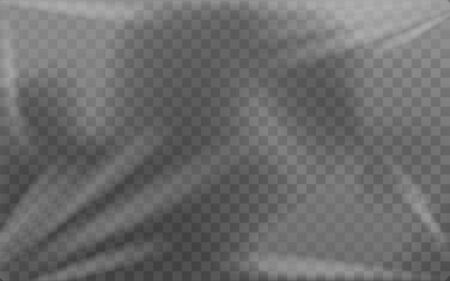 Template of transparent light cellophane packaging wrap or stretched film on transparentのイラスト素材