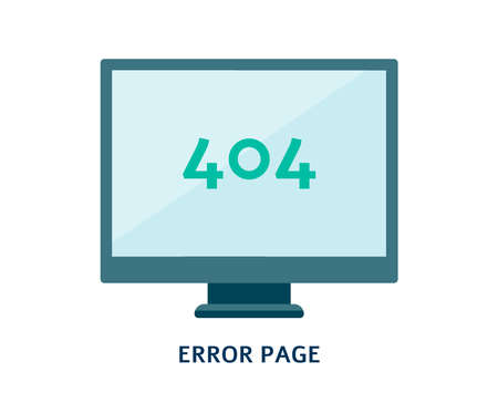 404 web page Error Not Found on computer and monitor screen, isolated flat vector illustration with...