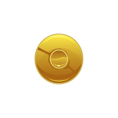 Cartoon golden and yellow diamond, brilliant and gem for a jewel on a white isolated background, vector illustration.のイラスト素材