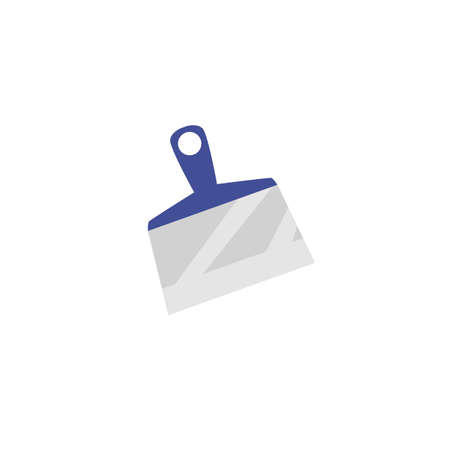 Construction trowel instrument simple icon or symbol flat cartoon vector illustration isolated on white background. House repair and wall plaster tool image.のイラスト素材