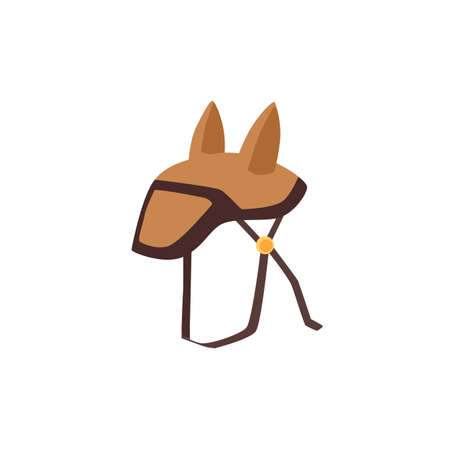 Jockeys saddle for horseback ride cartoon simple icon, flat vector illustration isolated on white background. Equestrian horse harness support col element.のイラスト素材