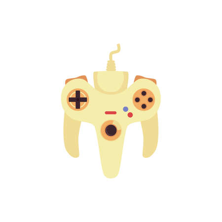 Game controller, play digital console, gadget for playing computer video games. Isolated icon of gamepad, entertainment device for gamers. Flat cartoon vector illustration on whiteのイラスト素材