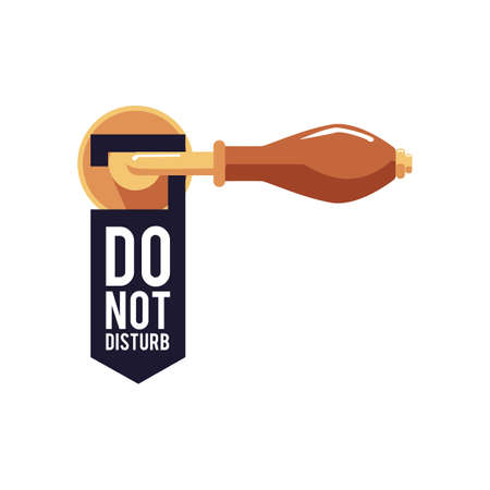 A warning hanger on door handle with text Do not disturb a vector illustrationのイラスト素材