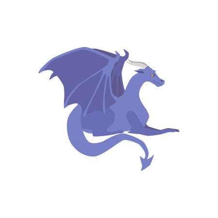 Medieval dragon from a fairytale kingdom, legend or myth a vector illustrationのイラスト素材