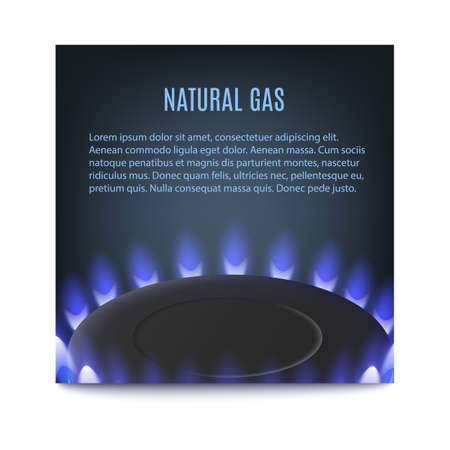 Background with burning gas and space for text, realistic vector illustration.のイラスト素材