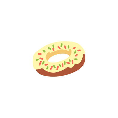 Delicious donut with sweet glaze and sugar sprinkles cooking in bakery or homeのイラスト素材