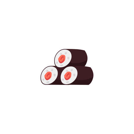 Sushi rolls, japanese food from rice, salmon fish and seaweed.のイラスト素材