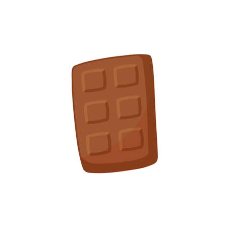 Chocolate bar with square dividing parts, flat vector illustration isolated.のイラスト素材