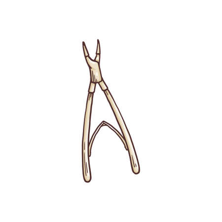 Manicure nail nippers or clippers sketch vector illustration isolated.のイラスト素材