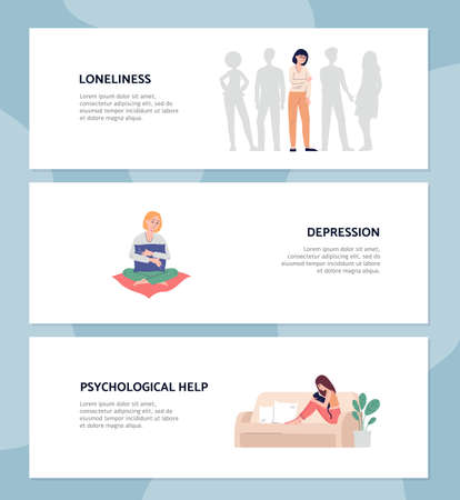 Alone sad girl in loneliness, stress and depression need in psychological helpのイラスト素材